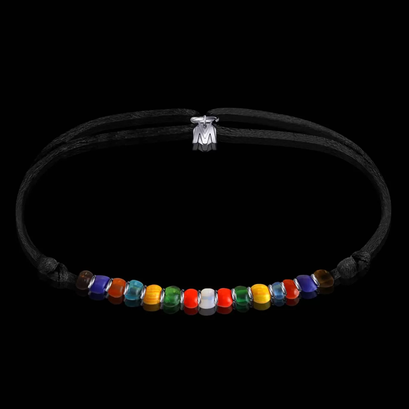 Bracelet Arlequin Verre De Murano Sur Cordon-Michaël Vessière Shop