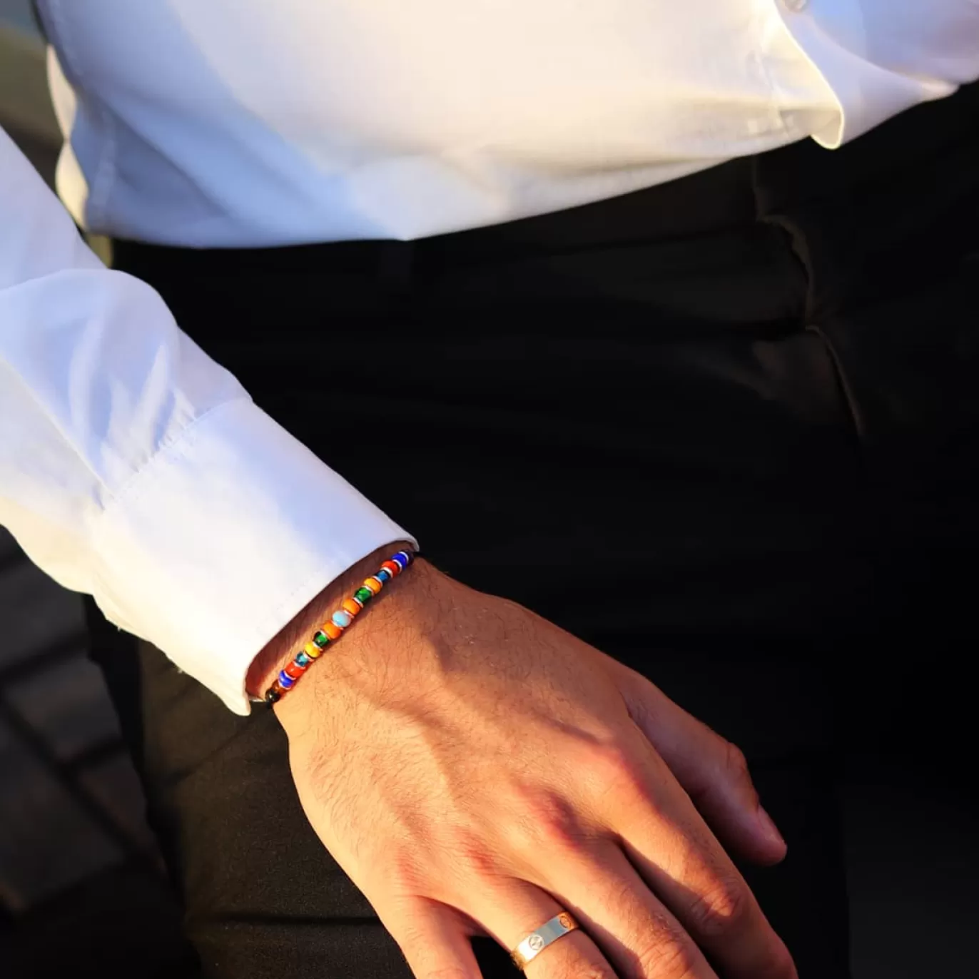 Bracelet Arlequin Verre De Murano Sur Cordon-Michaël Vessière Shop