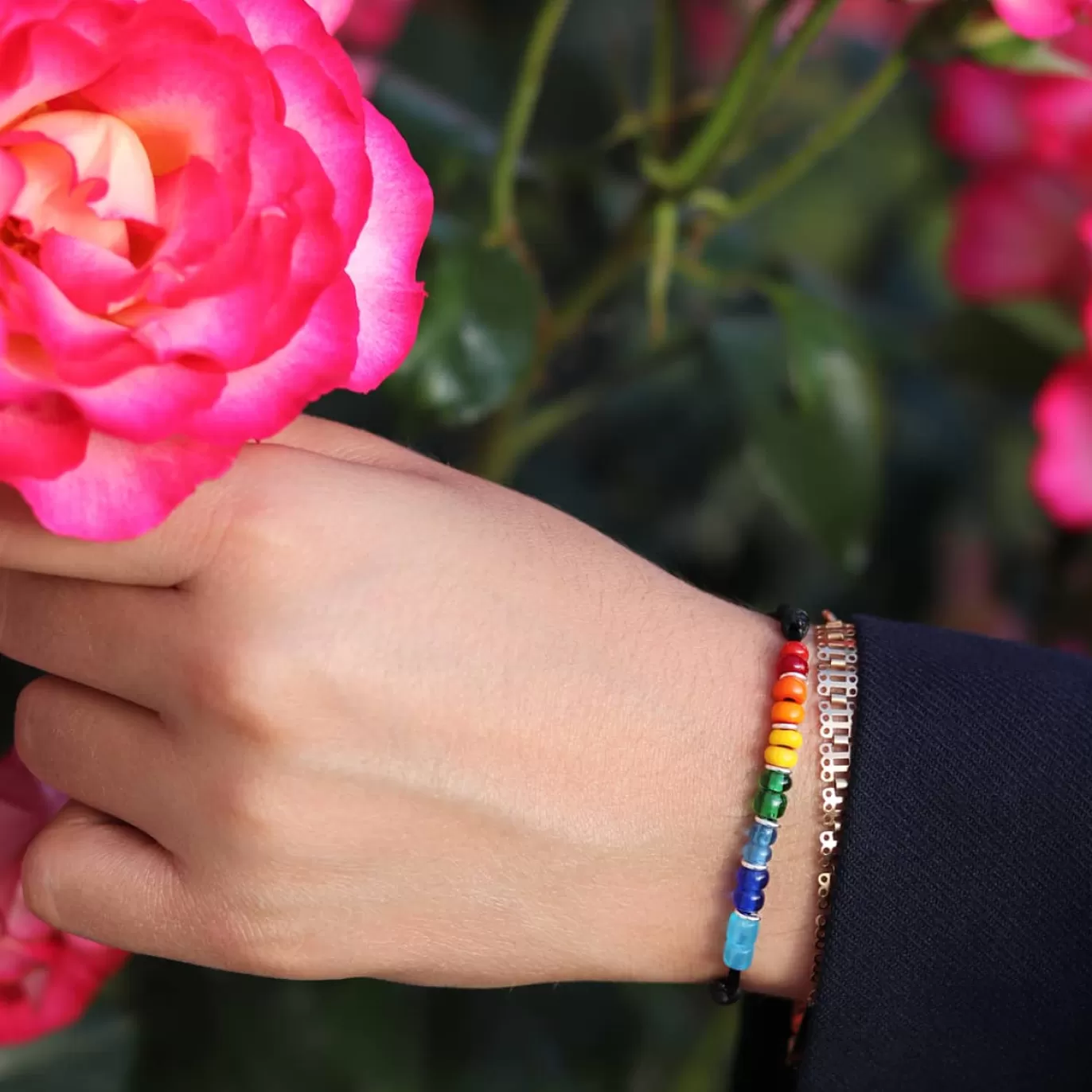 Bracelet Chakras Verre De Murano Sur Cordon-Michaël Vessière Store