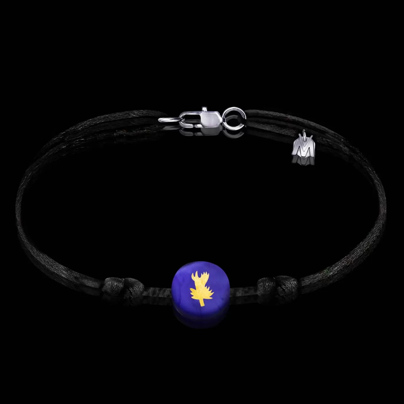 Bracelet Chardon Lorrain Bleu Sur Cordon-Michaël Vessière Cheap