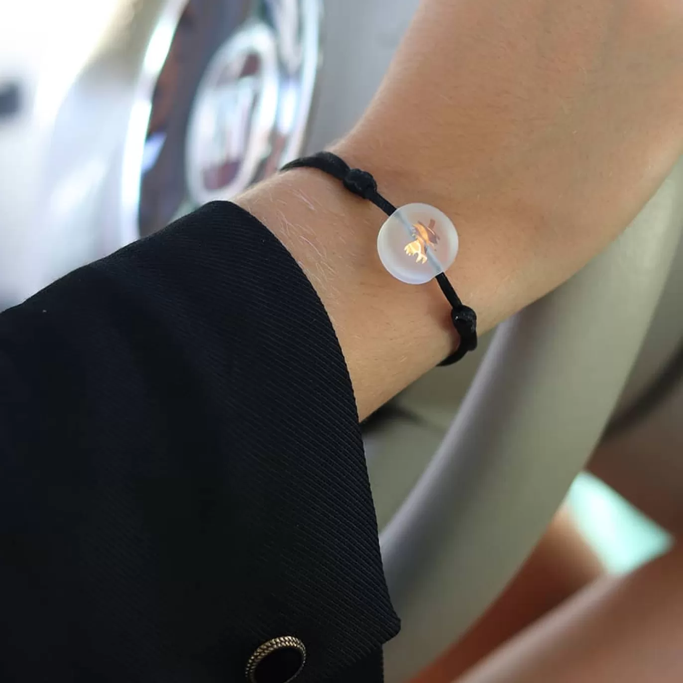 Bracelet Chardon Lorrain Incolore Sur Cordon-Michaël Vessière Store