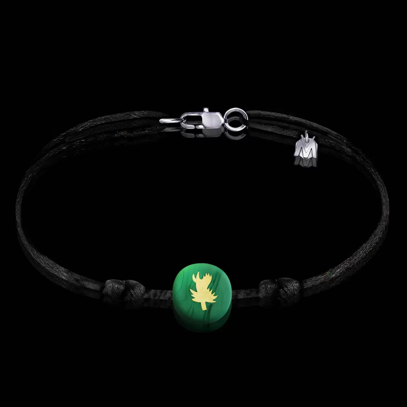 Bracelet Chardon Lorrain Vert Sur Cordon-Michaël Vessière Cheap