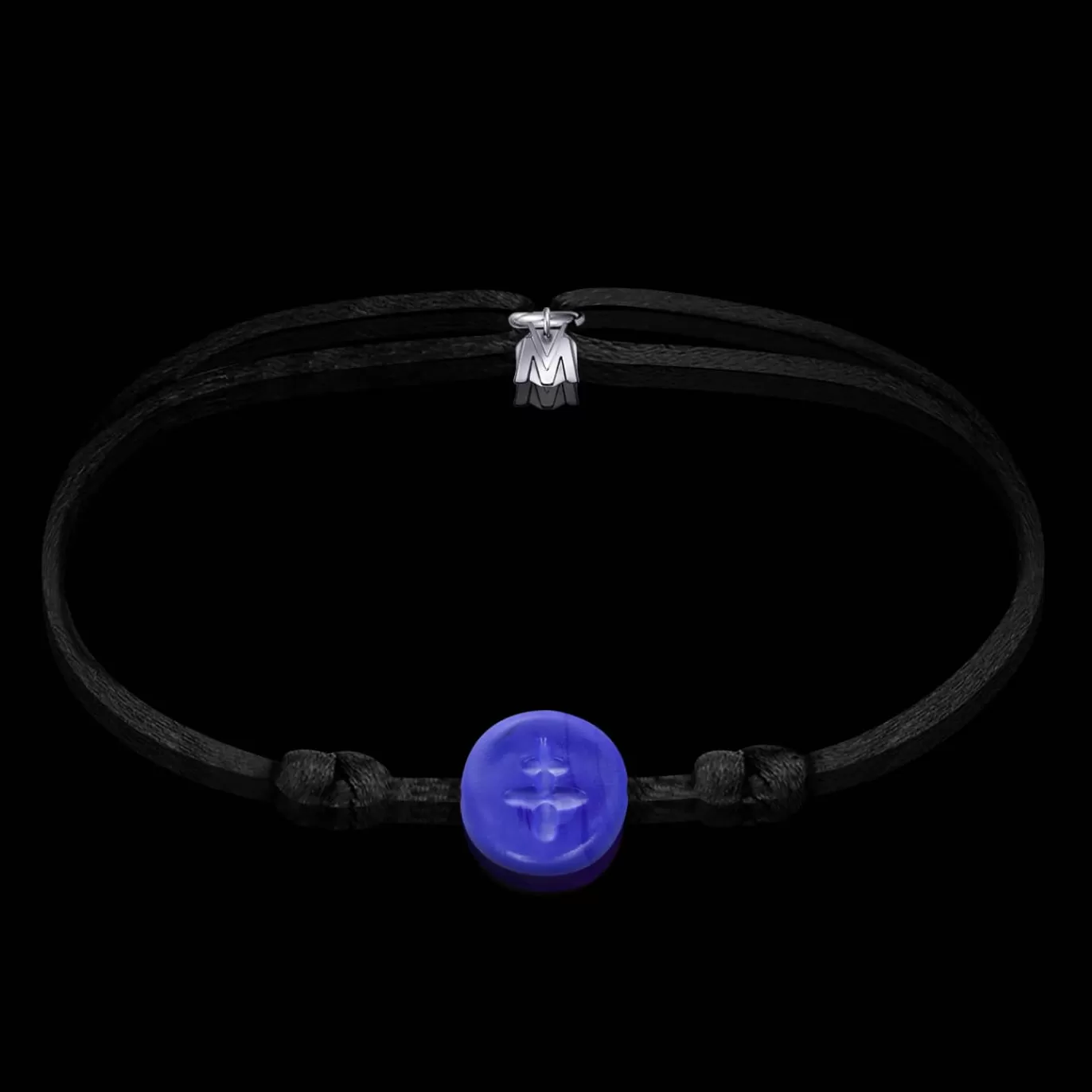 Bracelet Croix De Lorraine Bleu Gravee Sur Cordon-Michaël Vessière Store