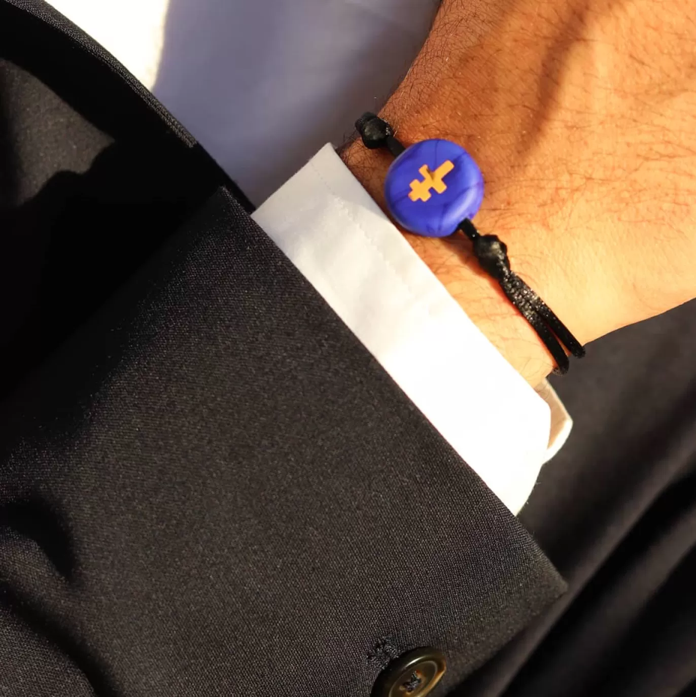 Bracelet Croix De Lorraine Bleu Sur Cordon-Michaël Vessière Hot