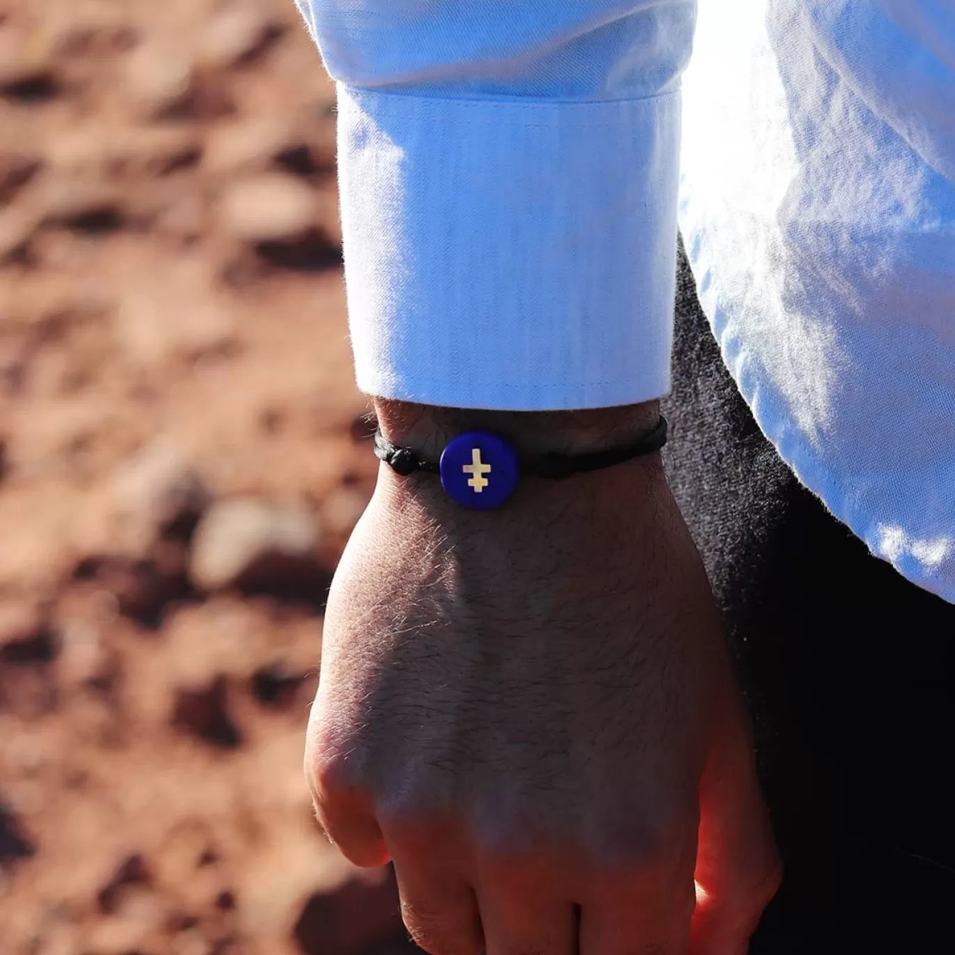 Bracelet Croix De Lorraine Bleu Sur Cordon-Michaël Vessière Hot