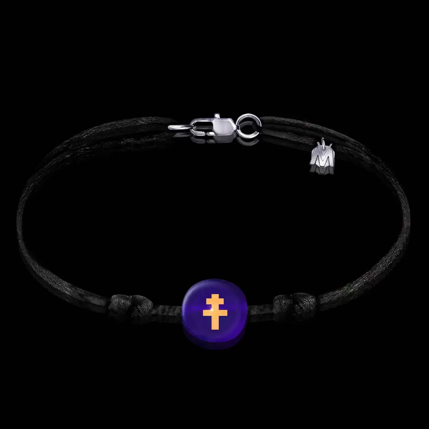 Bracelet Croix De Lorraine Bleu Translucide Sur Cordon-Michaël Vessière Flash Sale