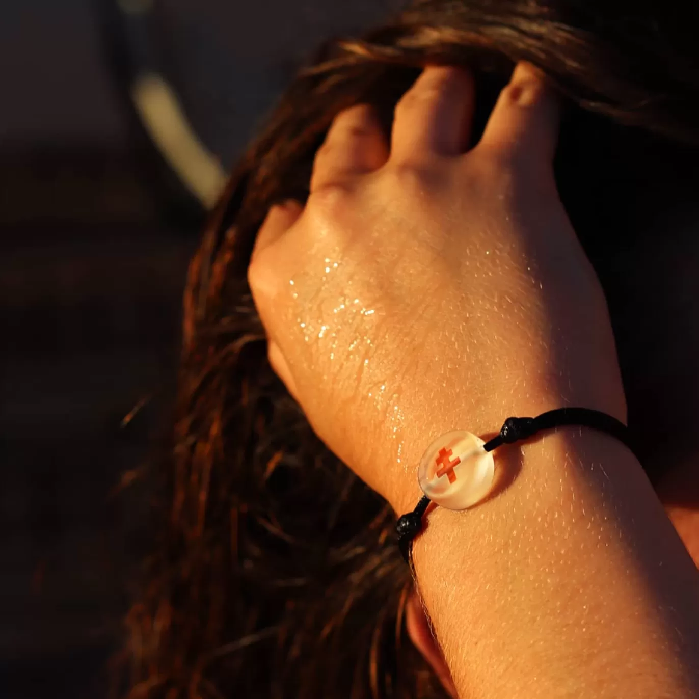 Bracelet Croix De Lorraine Incolore Sur Cordon-Michaël Vessière Cheap