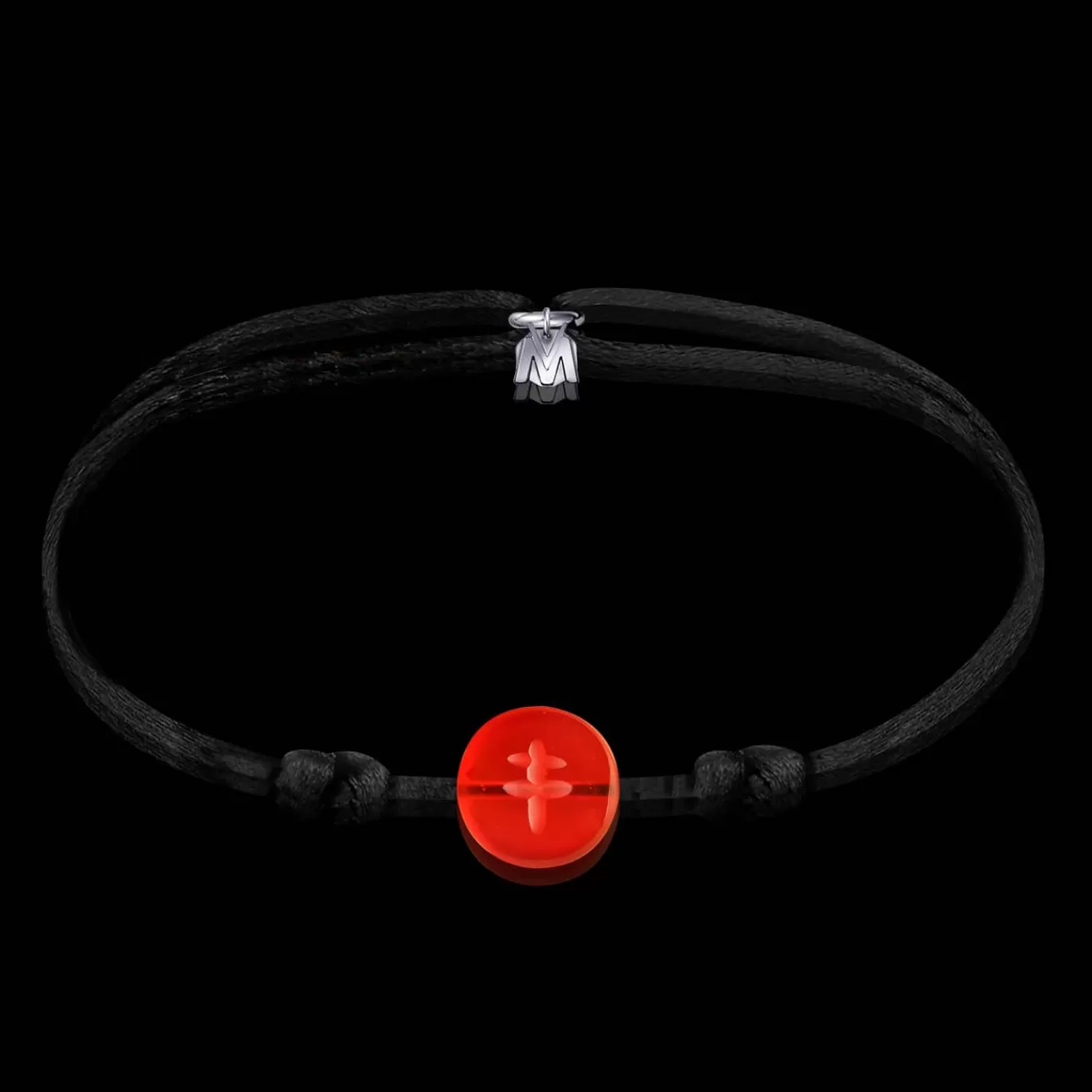Bracelet Croix De Lorraine Rouge Grave Sur Cordon-Michaël Vessière Shop