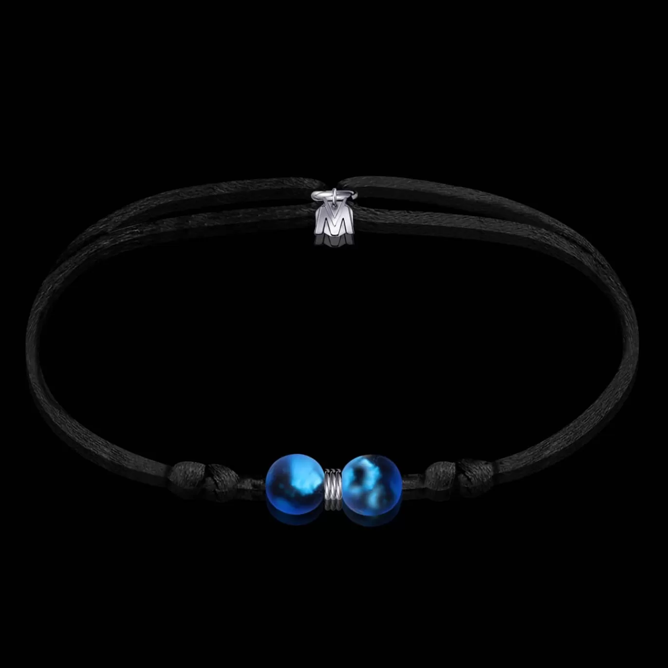 Bracelet Duo De Perles Glacees Bleu Sur Cordon-Michaël Vessière Fashion