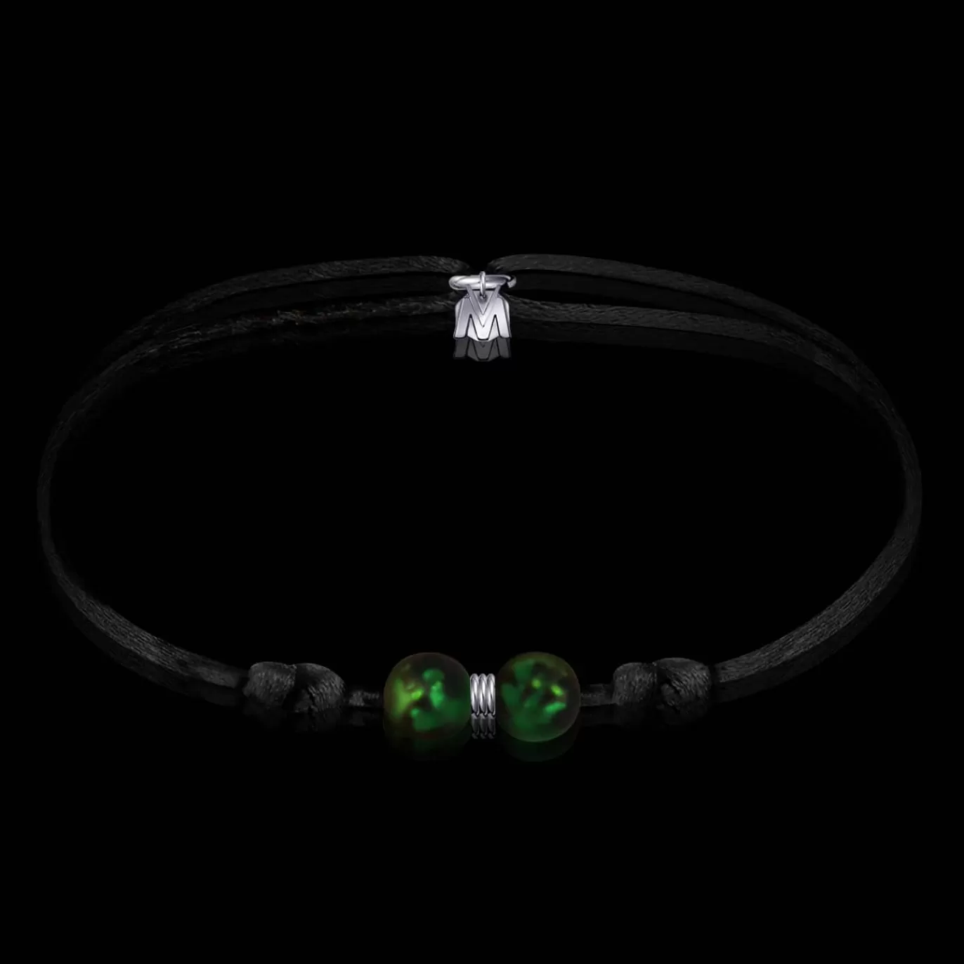 Bracelet Duo De Perles Glacees Vert Sur Cordon-Michaël Vessière Online