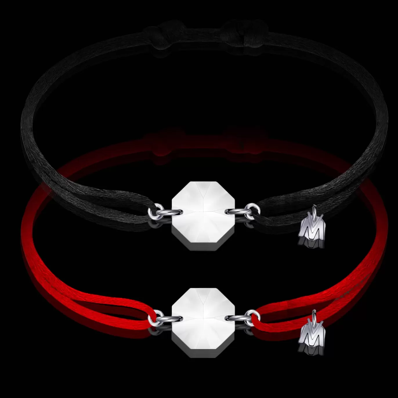 Bracelet Duo Pierre Claire - Le Rouge Et Le Noir-Michaël Vessière Cheap