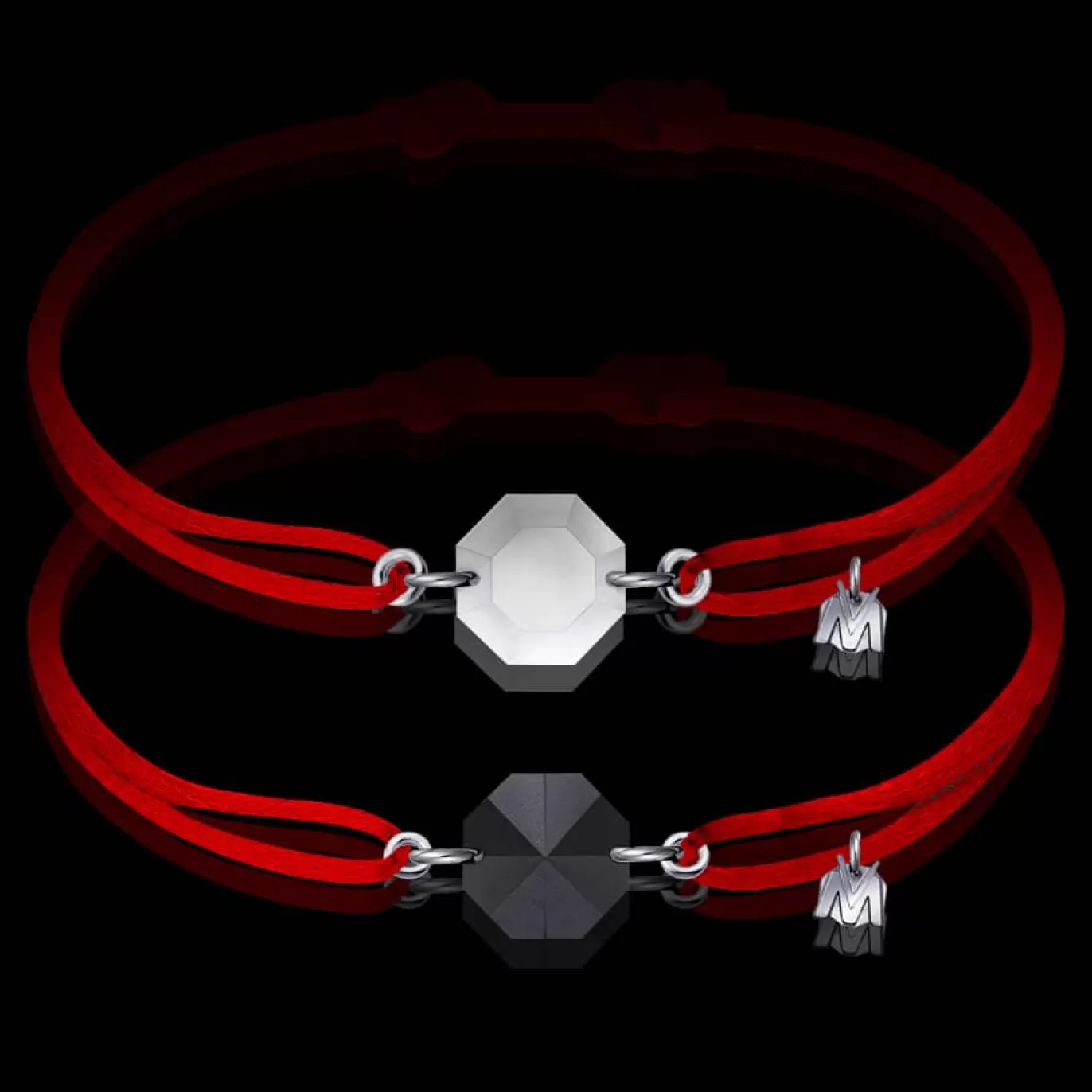 Bracelet Duo Rock En Cristal - Le Clair Et Le Noir-Michaël Vessière Sale