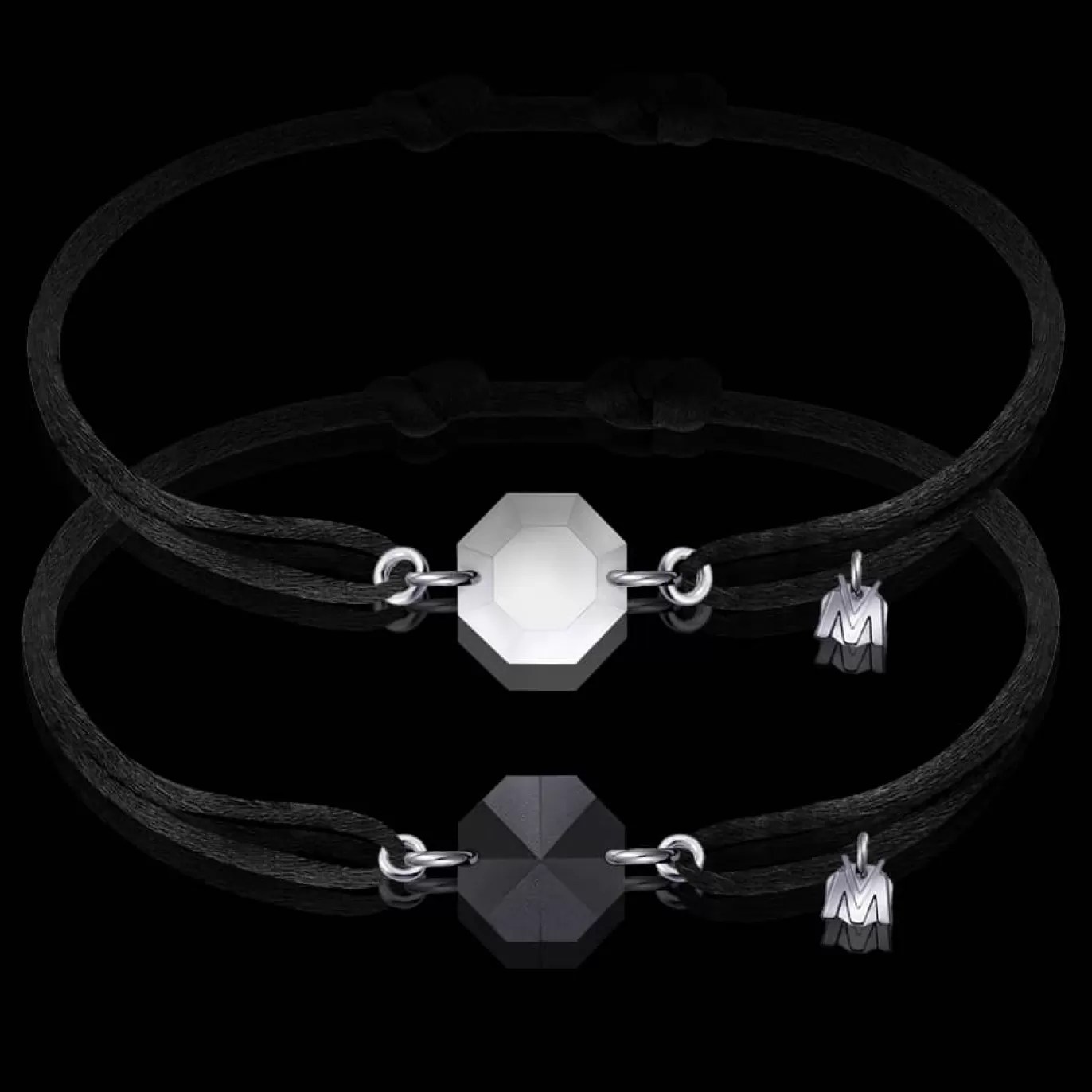 Bracelet Duo Rock En Cristal - Le Clair Et Le Noir-Michaël Vessière Best Sale
