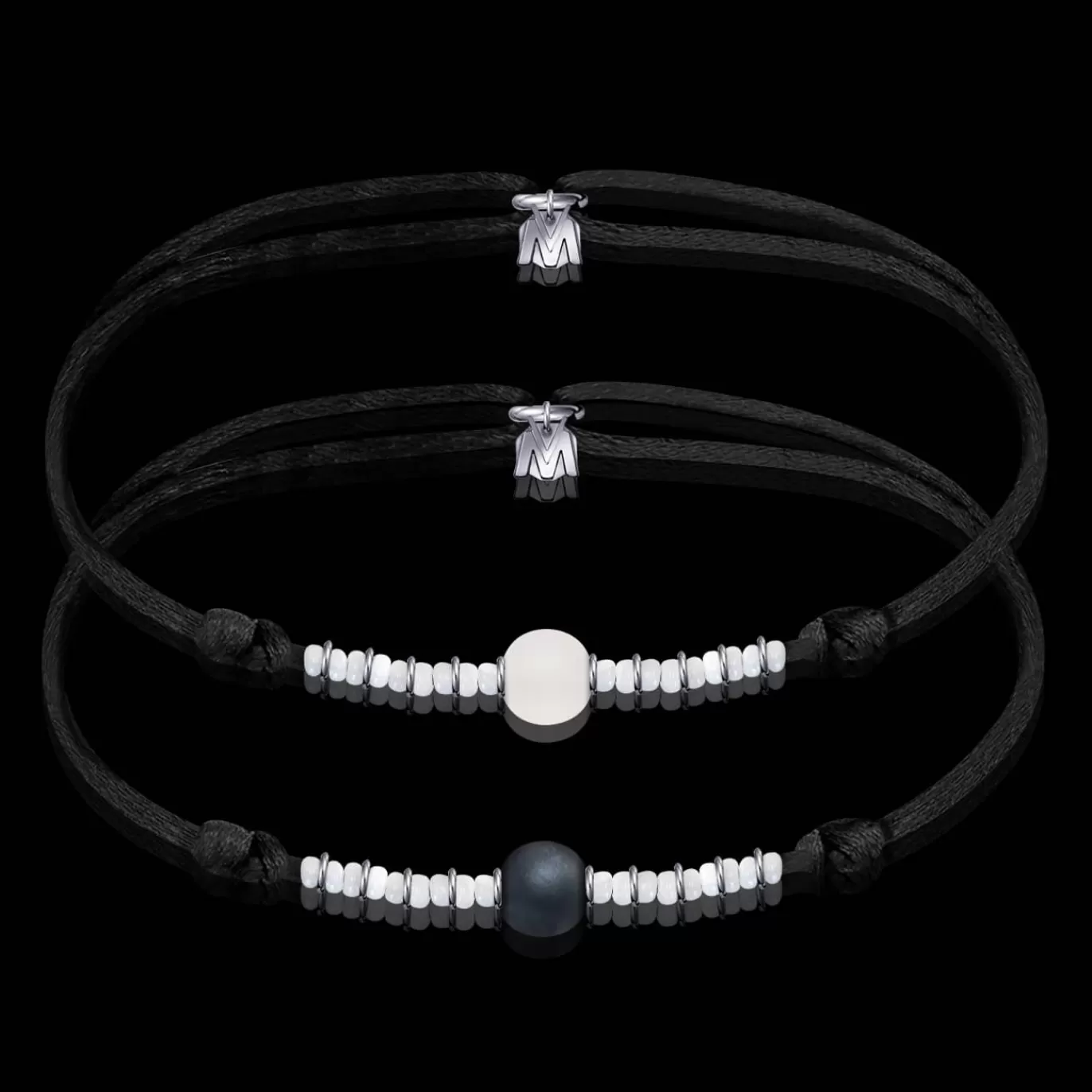 Bracelet Duo Spinelle + Cristal De Roche Sur Cordon-Michaël Vessière New