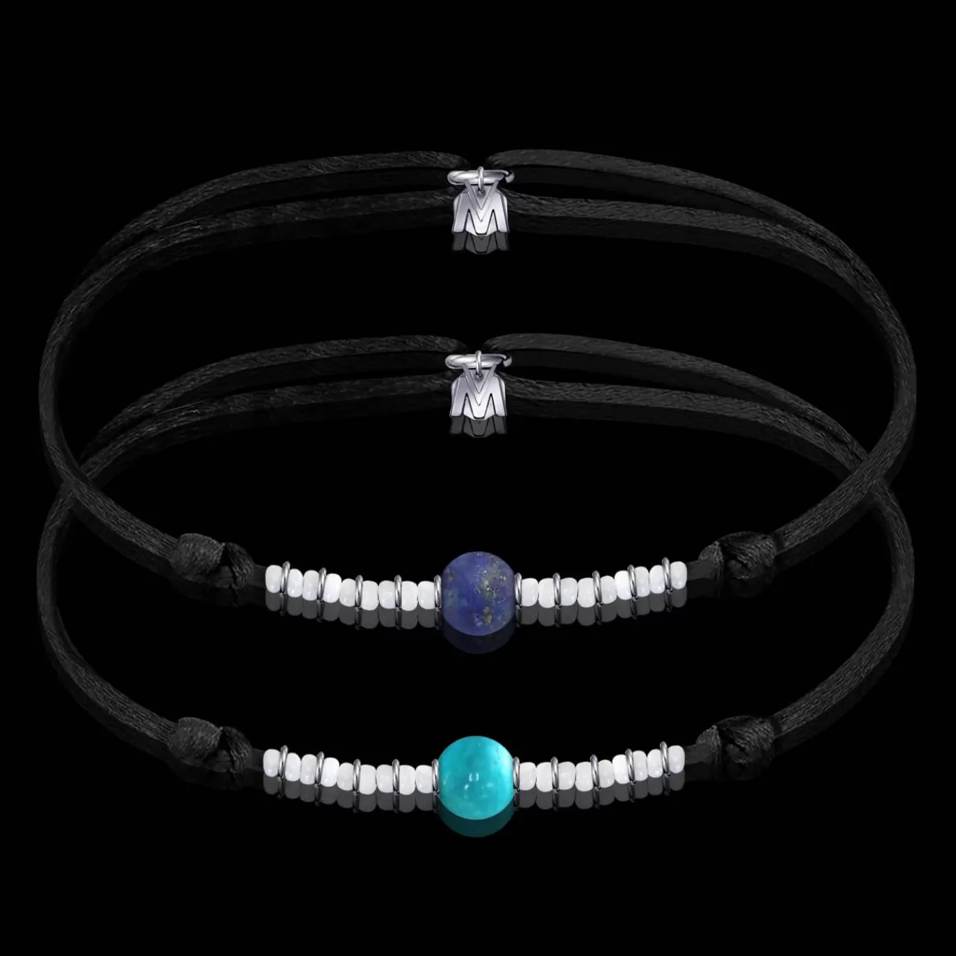 Bracelet Duo Turquoise + Lapis-Lazuli Sur Cordon-Michaël Vessière Online