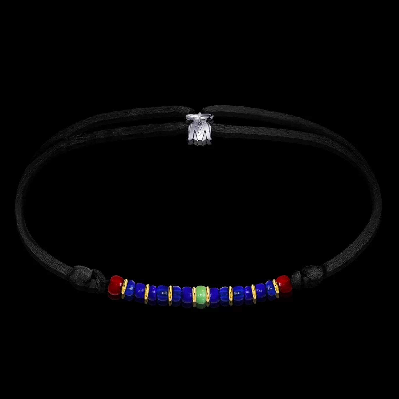 Bracelet Equinoxe Verre De Murano Sur Cordon-Michaël Vessière Discount
