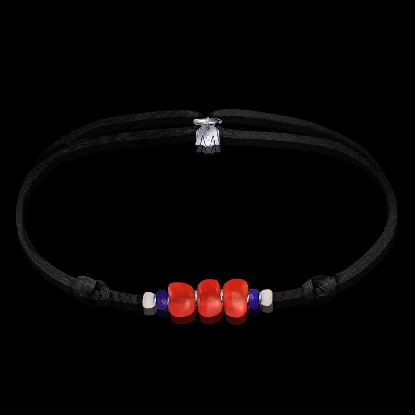 Bracelet Grenade Verre De Murano Sur Cordon-Michaël Vessière Flash Sale