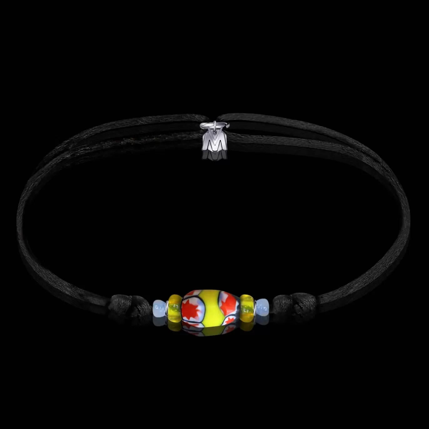 Bracelet Holidays Verre De Murano Sur Cordon - 5 Ex-Michaël Vessière Discount