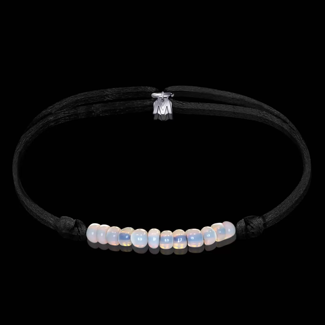Bracelet Immacule Verre De Murano Sur Cordon-Michaël Vessière Shop