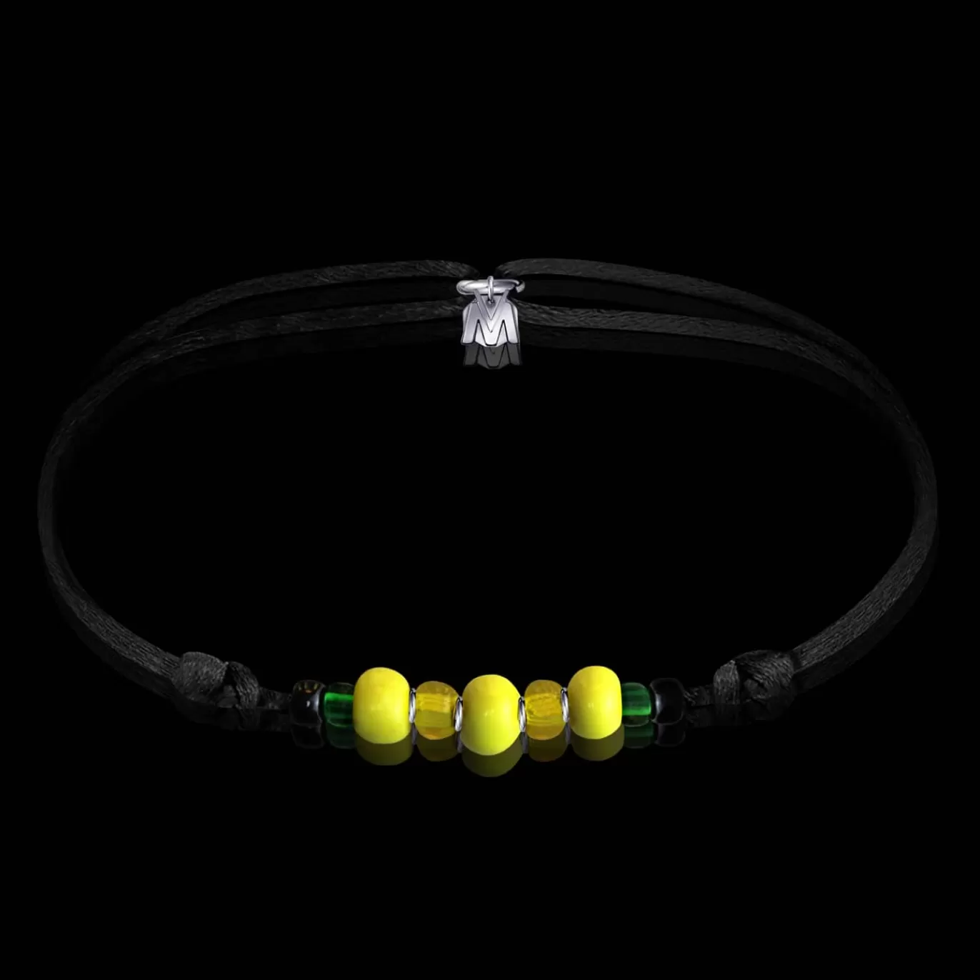 Bracelet Jonquilles Verre De Murano Sur Cordon-Michaël Vessière Cheap