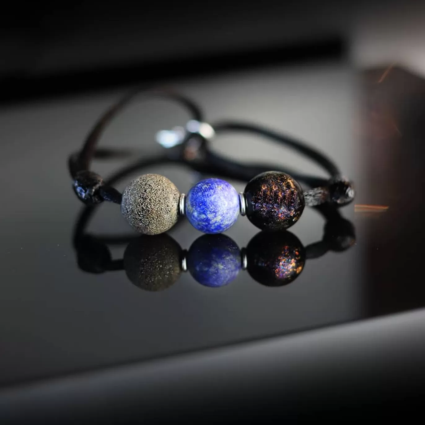 Bracelet Lapis-Lazuli + Verre Made In France-Michaël Vessière Flash Sale