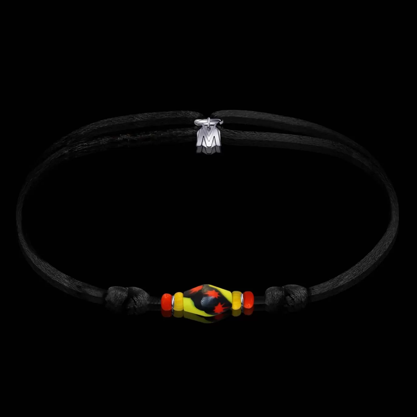 Bracelet Lumiere Verre De Murano Sur Cordon - 4 Ex-Michaël Vessière Best