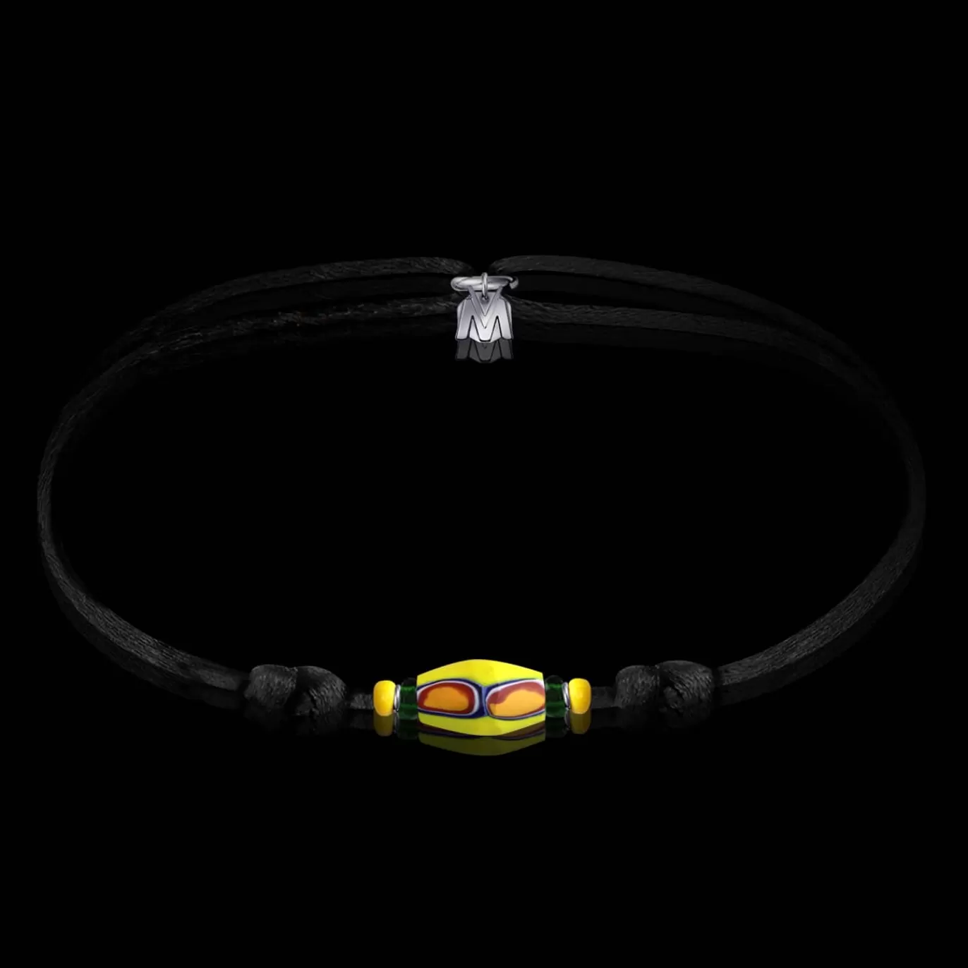 Bracelet Mango Verre De Murano Sur Cordon - 5 Ex-Michaël Vessière Flash Sale