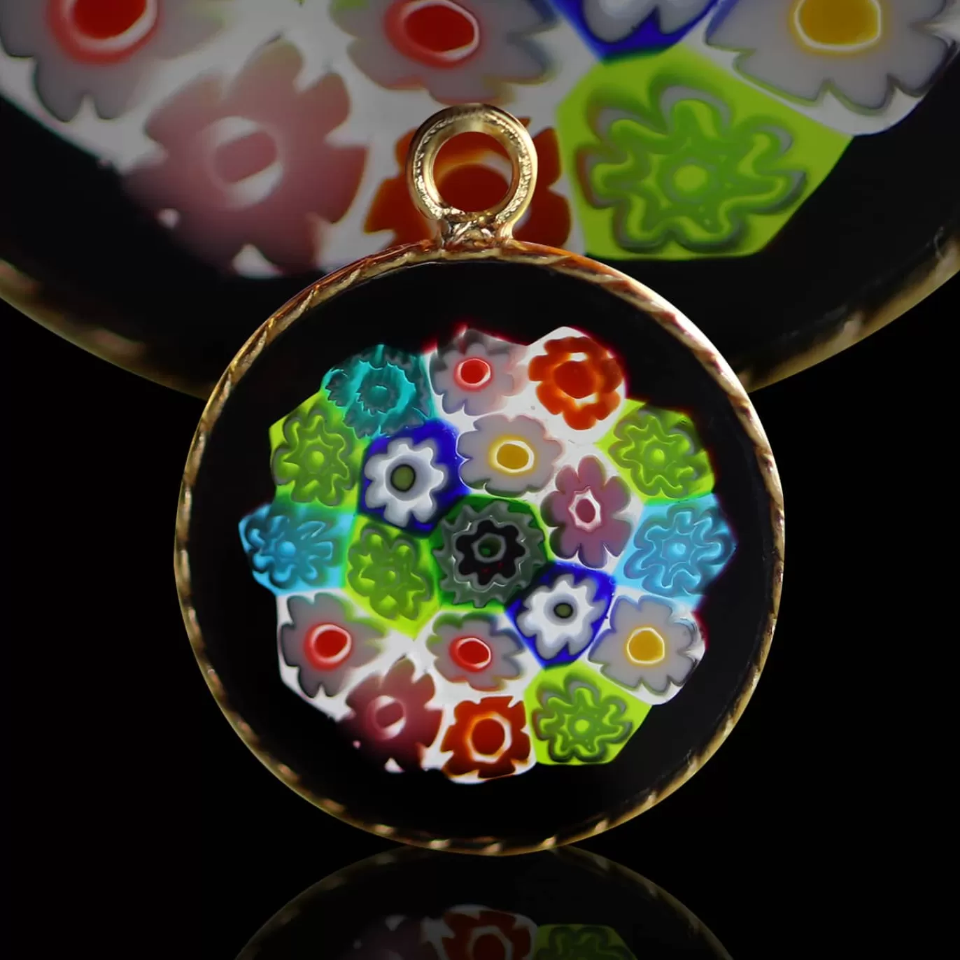Bracelet Medaillon Mille Fleurs De Murano Sur Cordon-Michaël Vessière Hot