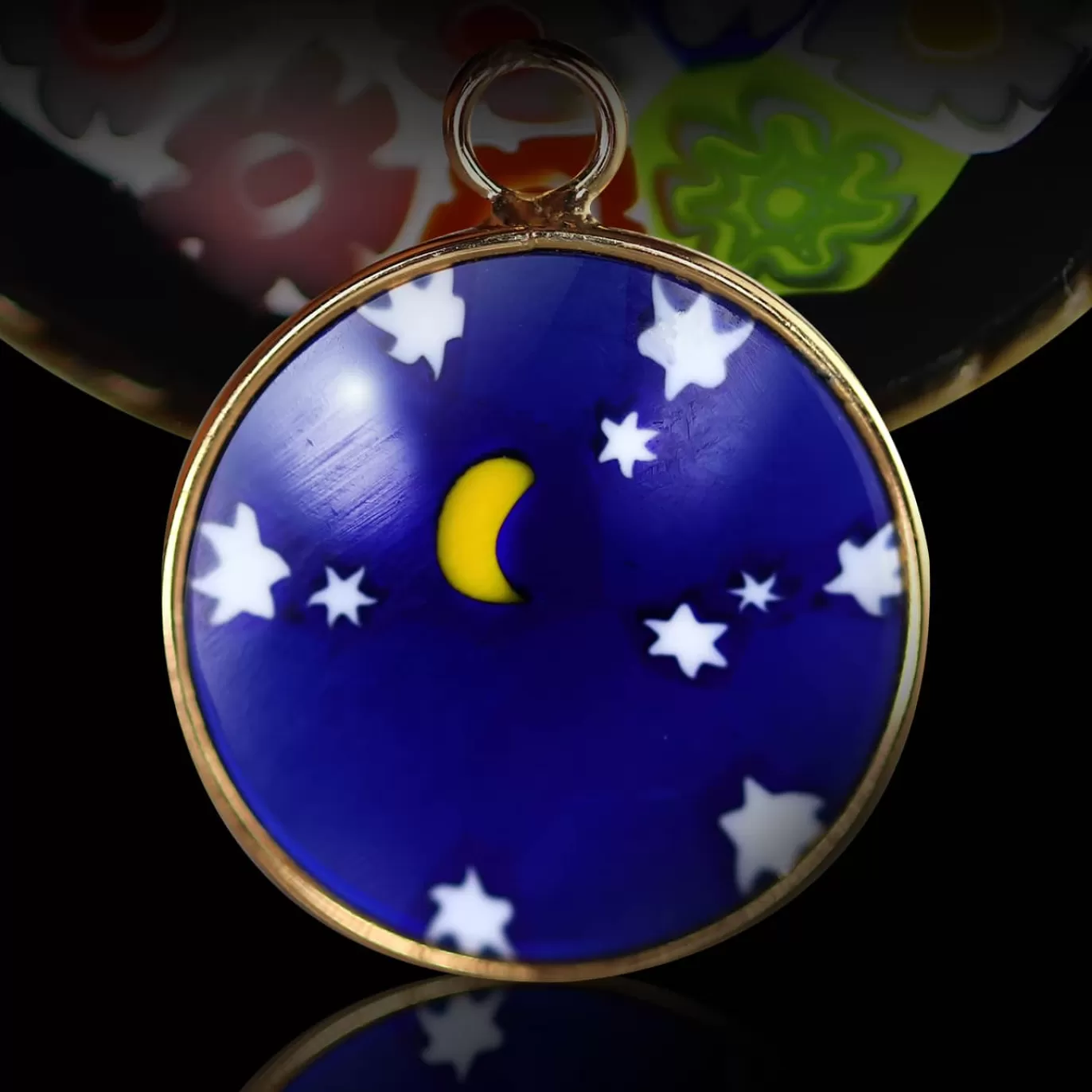 Bracelet Medaillon Nuit Etoilee De Murano Sur Cordon-Michaël Vessière Cheap