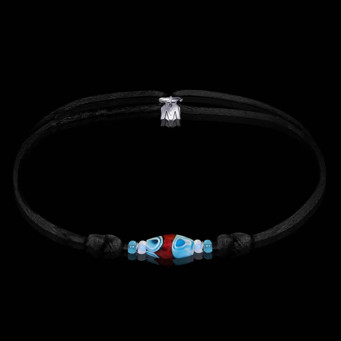 Bracelet Ocean Verre De Murano Sur Cordon - 8 Ex-Michaël Vessière Flash Sale