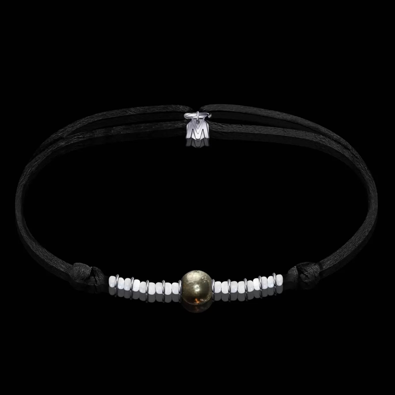 Bracelet Pierre Pyrite Immacule Sur Cordon-Michaël Vessière Clearance