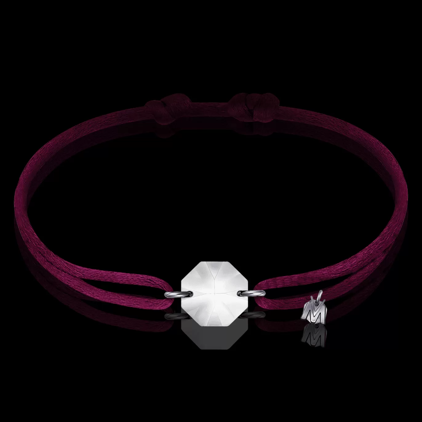 Bracelet Porte-Bonheur Pierre Clair Cordon Aubergine-Michaël Vessière Discount