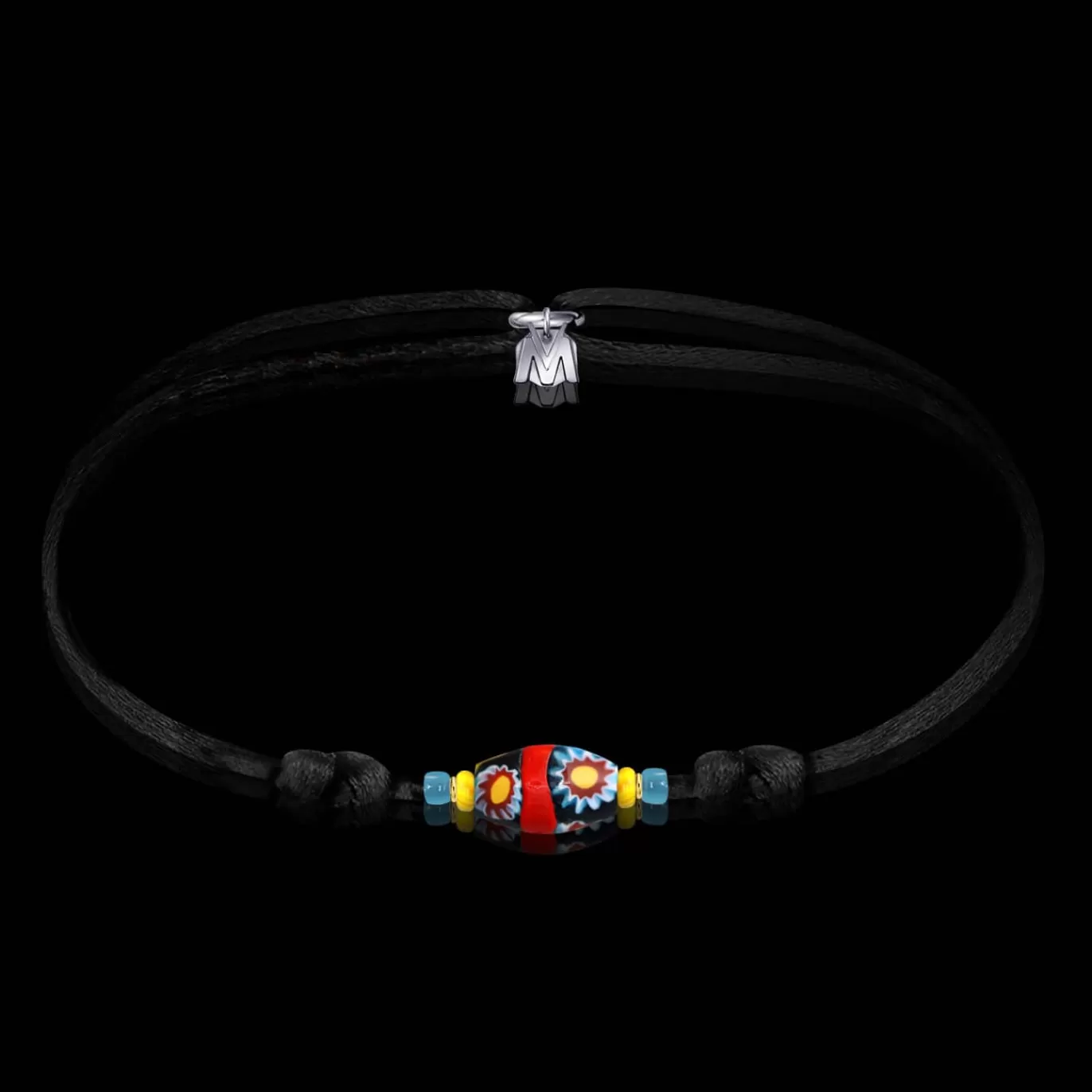 Bracelet Renaissance Verre De Murano Sur Cordon - 10 Ex-Michaël Vessière Outlet