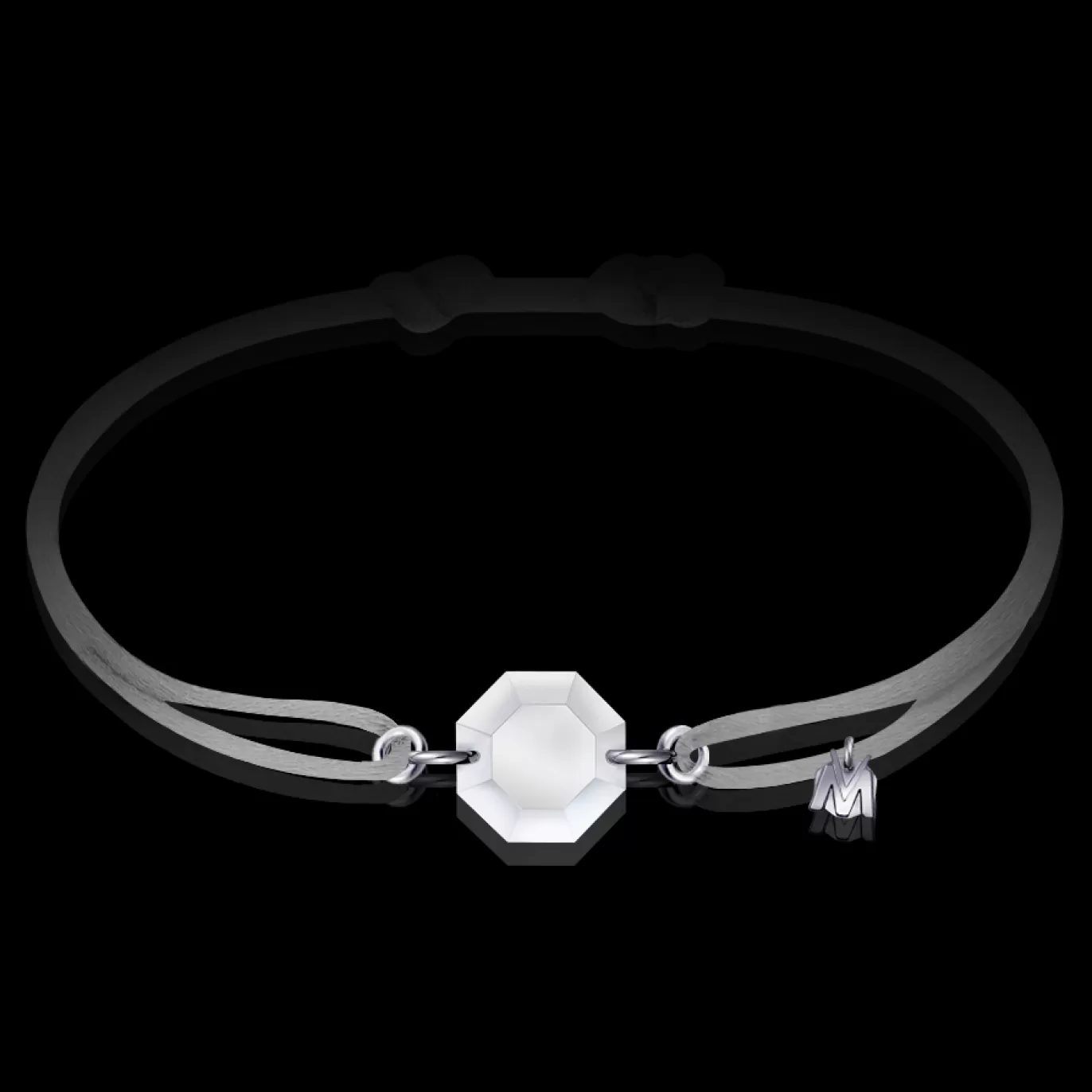 Bracelet Rock Porte-Bonheur Pierre Claire Sur Cordon-Michaël Vessière Flash Sale