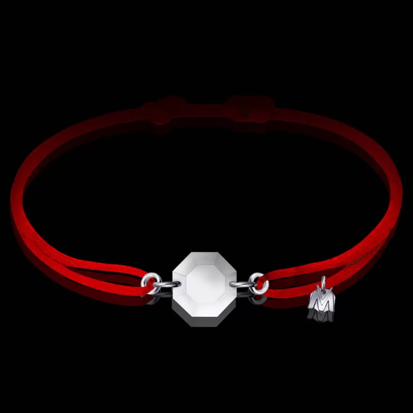 Bracelet Rock Porte-Bonheur Pierre Claire Sur Cordon Rouge-Michaël Vessière Discount