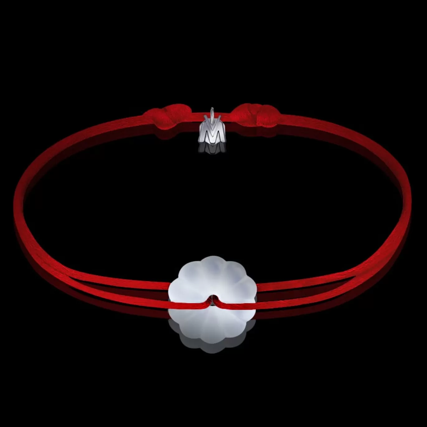 Bracelet Rosace Cristal Clair Sable - Cordon Rouge-Michaël Vessière Best Sale