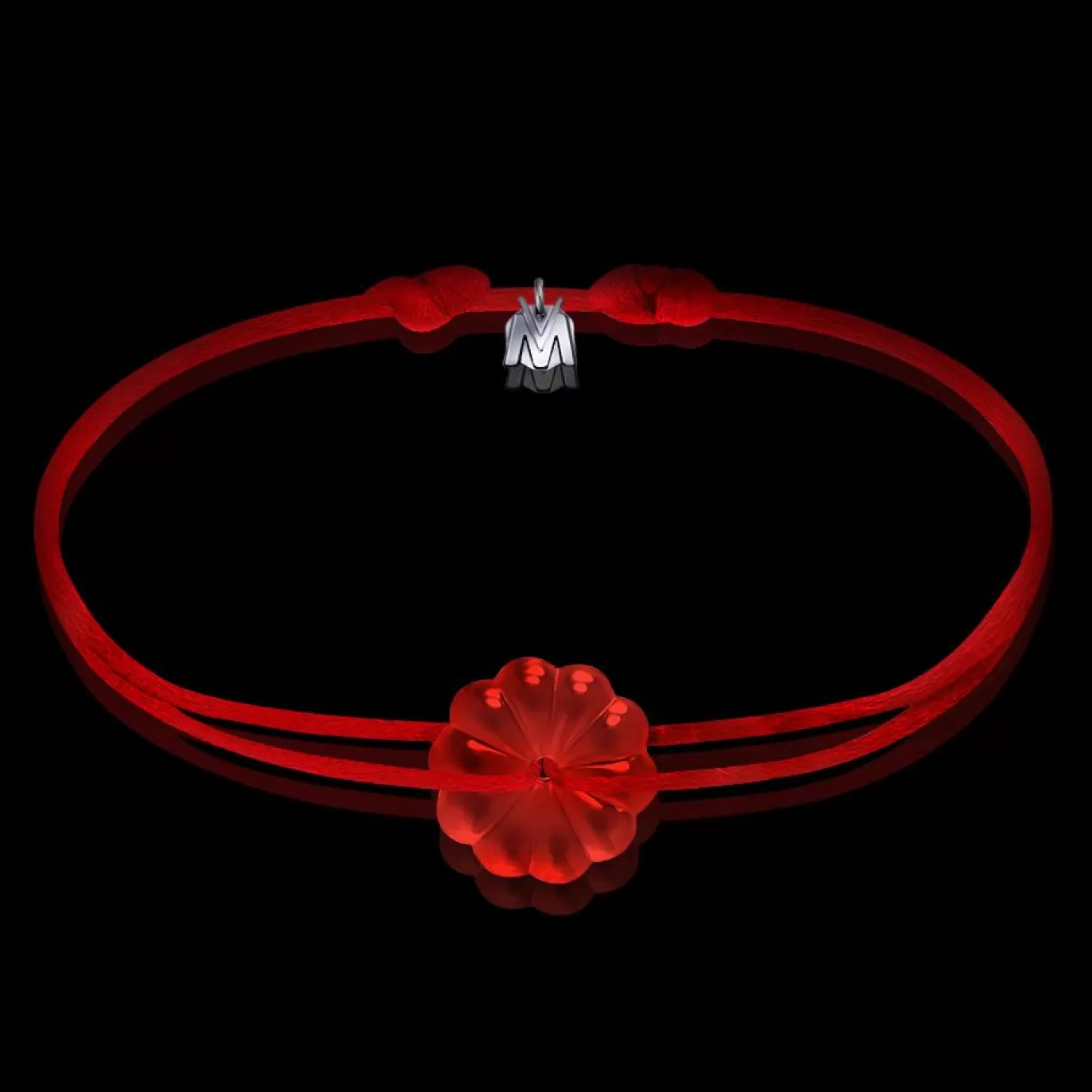 Bracelet Rosace Cristal Rouge - Cordon Rouge-Michaël Vessière Cheap