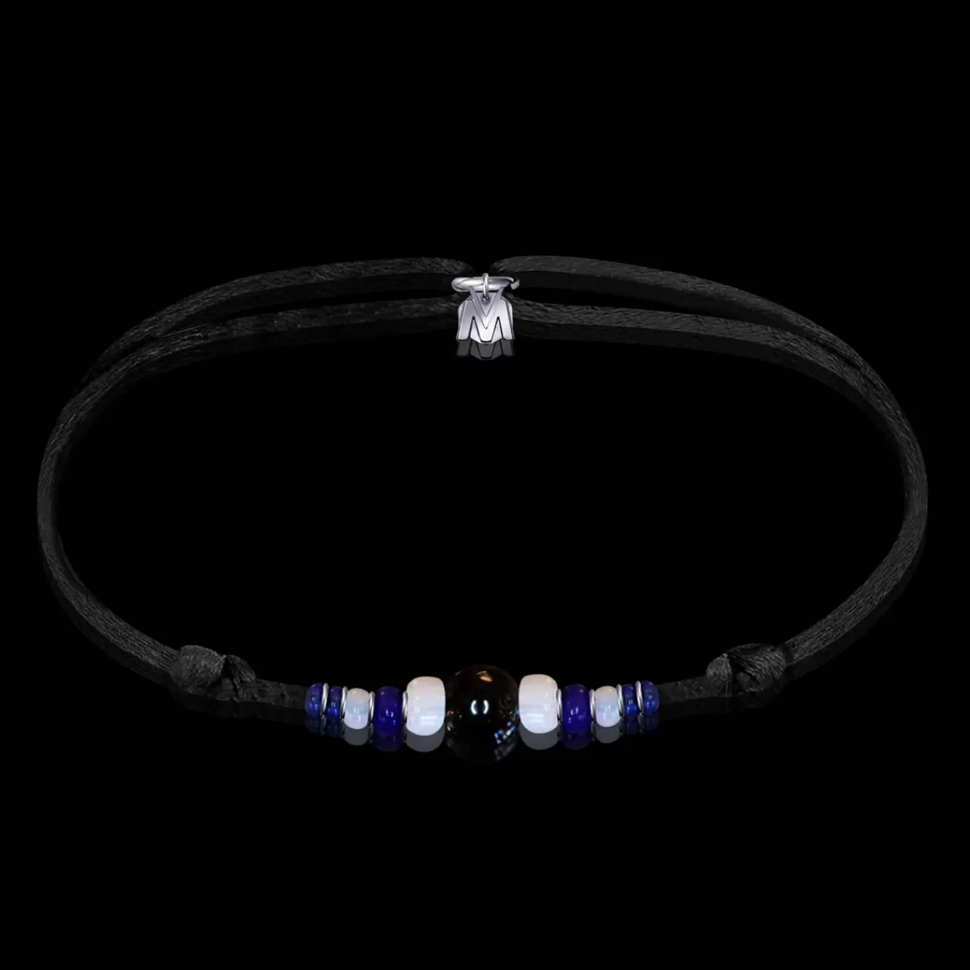 Bracelet Tourmaline Noire + Verre De Murano-Michaël Vessière Discount