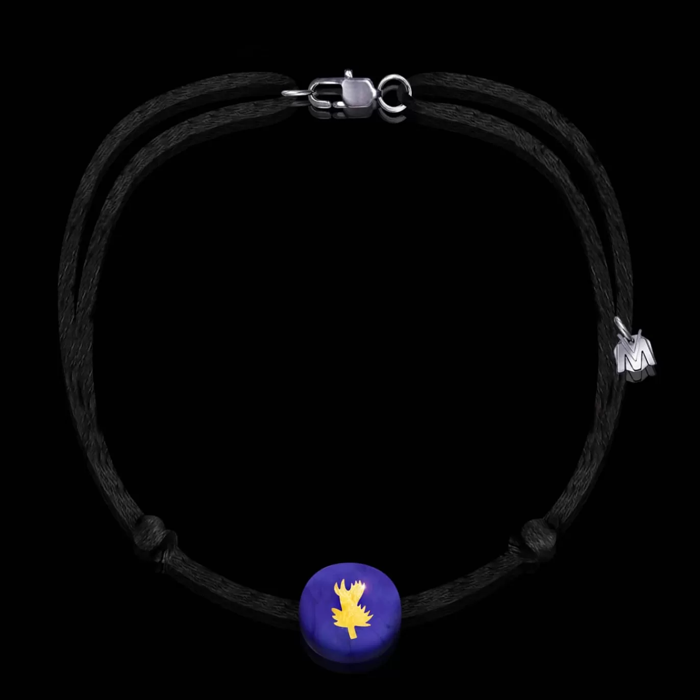 Collier Chardon Lorrain Bleu Sur Cordon-Michaël Vessière Shop