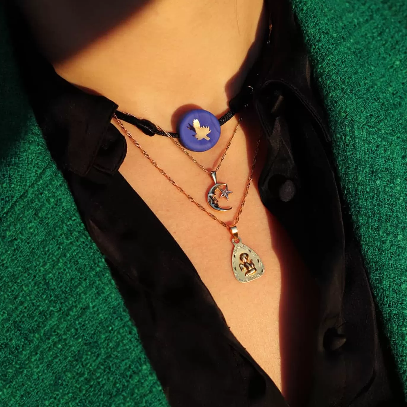 Collier Chardon Lorrain Bleu Sur Cordon-Michaël Vessière Shop